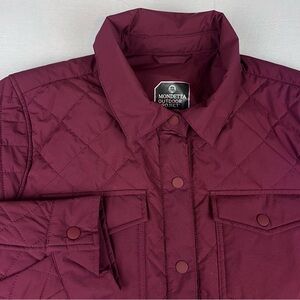 Mondetta Outdoor Project Women’s Burgundy Quilted Coat Medium Snap Front